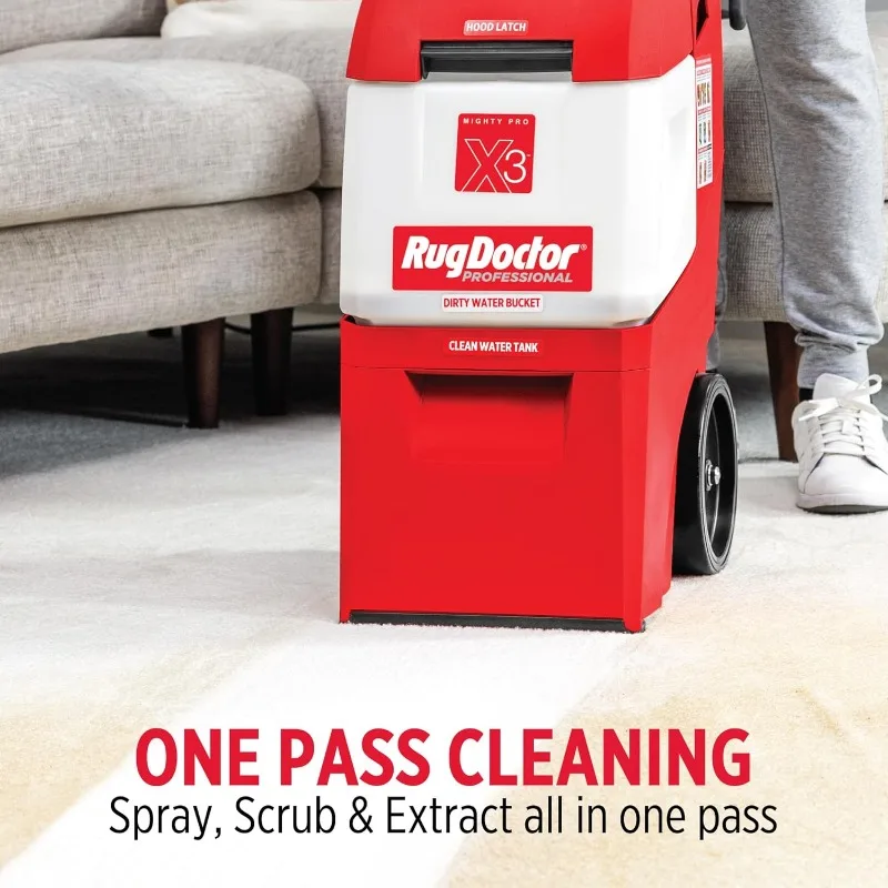 Mighty Pro X3 Commercial Carpet Cleaner – Large Red Pet Pack, Includes 48 oz. Pet Carpet Cleaner Solution