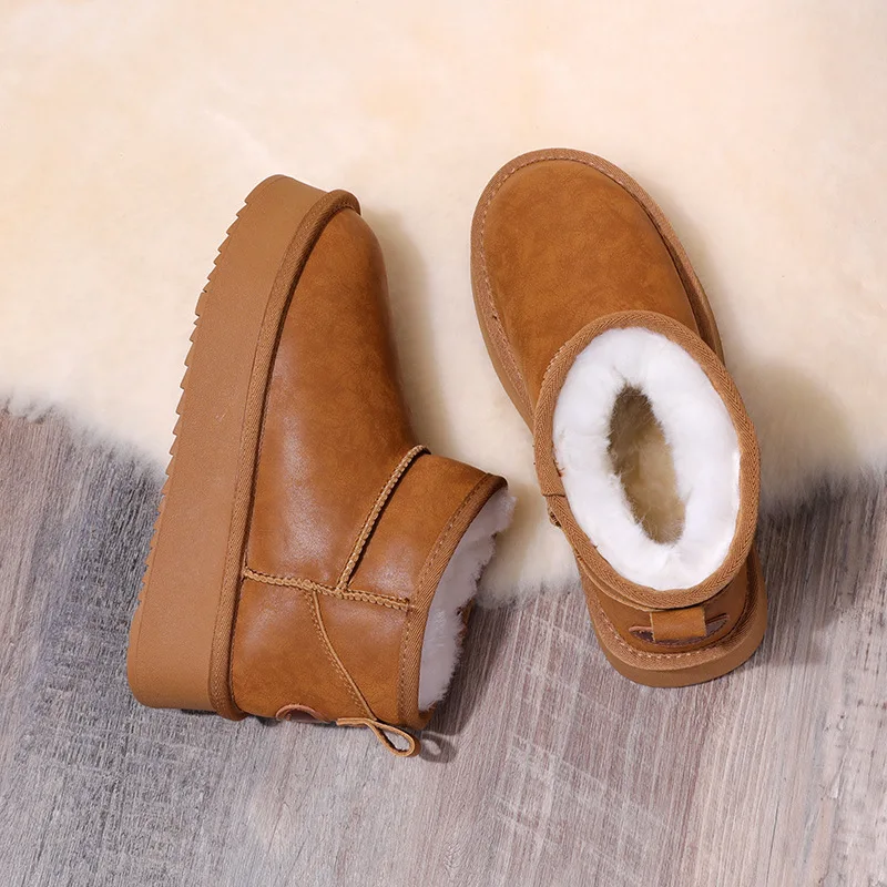 

женские ботинки, женские зимние сапоги из натуральной кожи из шерсти, зимние теплые ботинки на толстой подошве, толстые непромокаемые ботинки