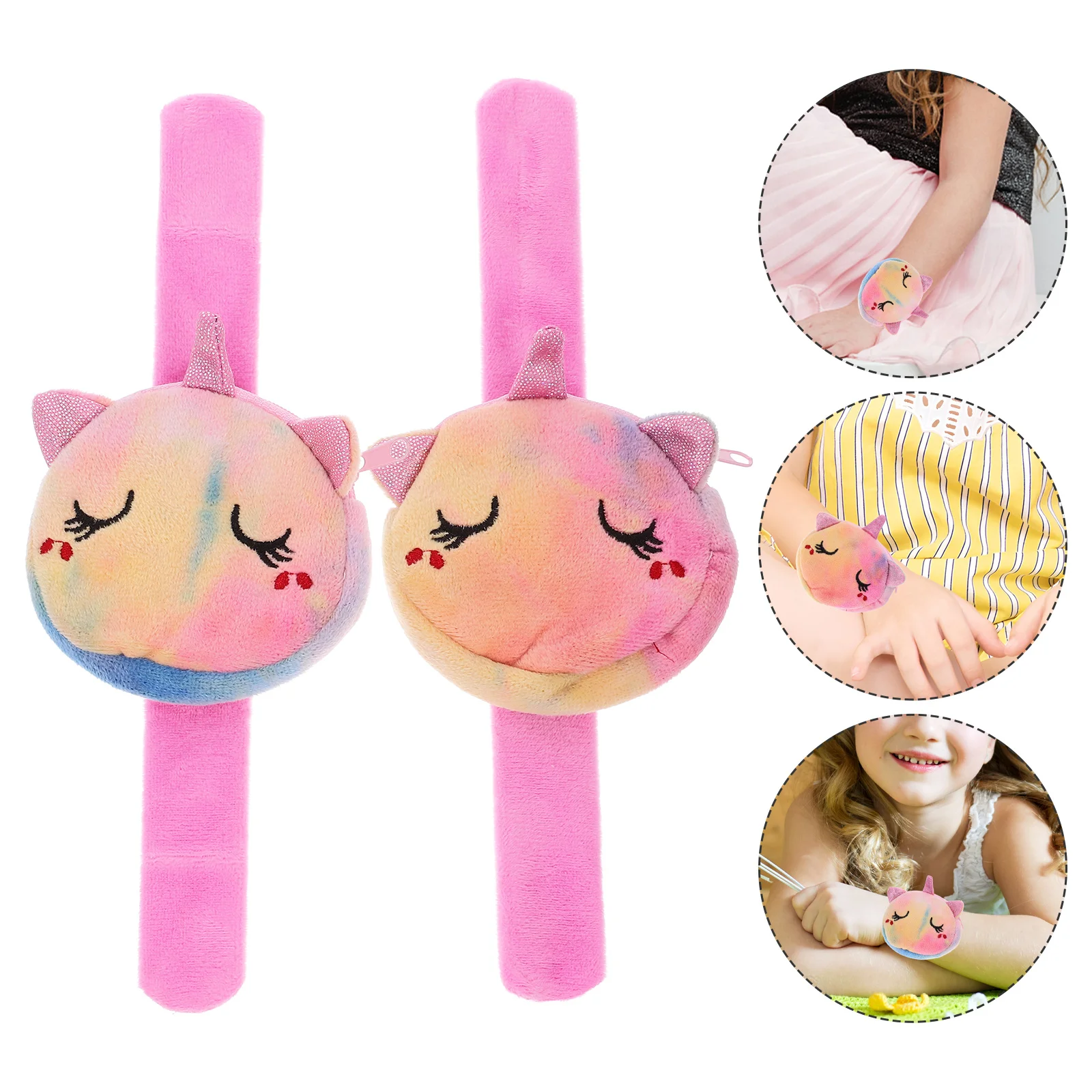

2Pcs Unicorn Slap Bracelets Soft Snap Wristbands for Kids Party Favors Purse Cartoon Wristbands Bulk Slap Bracelet