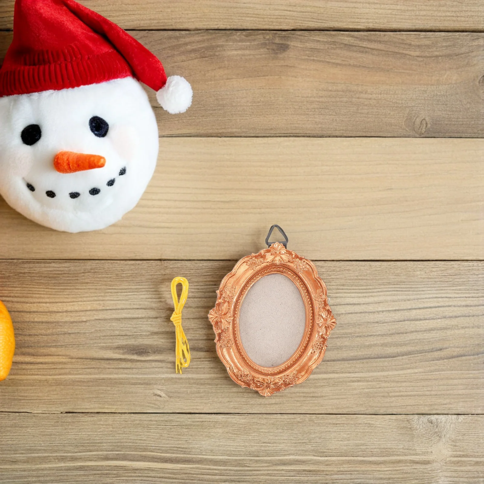 

Baroque Miniature Oval Photo Frame Ornament for Christmas Tree Holiday Decor Elegant Craft Wedding Gift