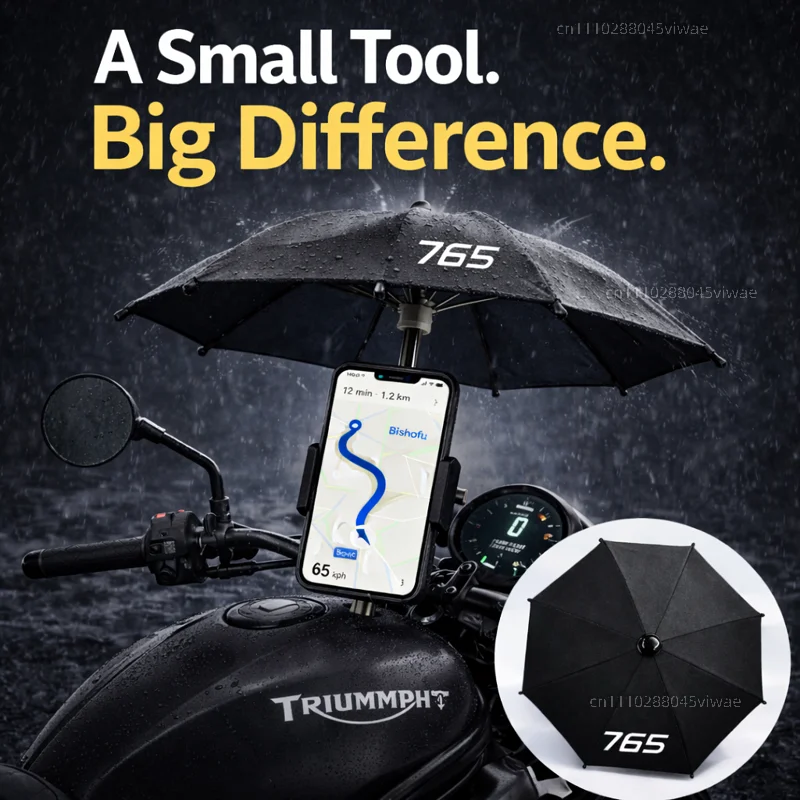 For Triumph 765 Motorcycle Phone Umbrella Holder Waterproof Sunshade Anti Glare Rainproof Handlebar GPS Mount