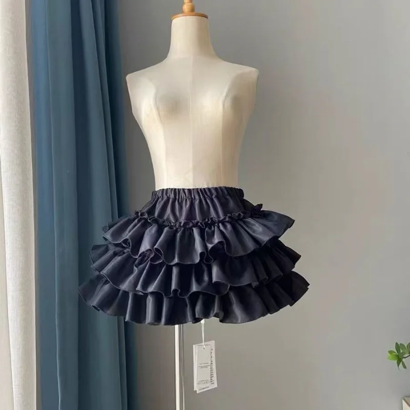 여성용 신상 스플라이스 엘라스틱 발레 플러피 하이웨이스트 펌킨 슬리밍 케이크 패션 솔리드 컬러 다용도 캐주얼 스커트