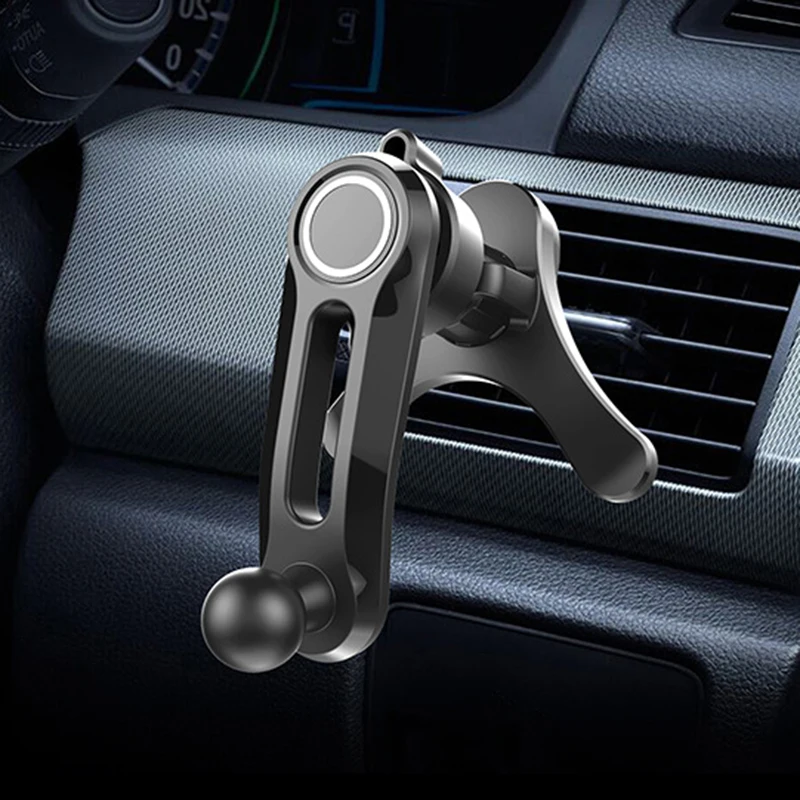 Upgrade Car Phone Holder Base 17mm Ball Head Clip Mount Air Vent Hook Outlet Clamp Support Gravity Magnetic Smartphone Bracket