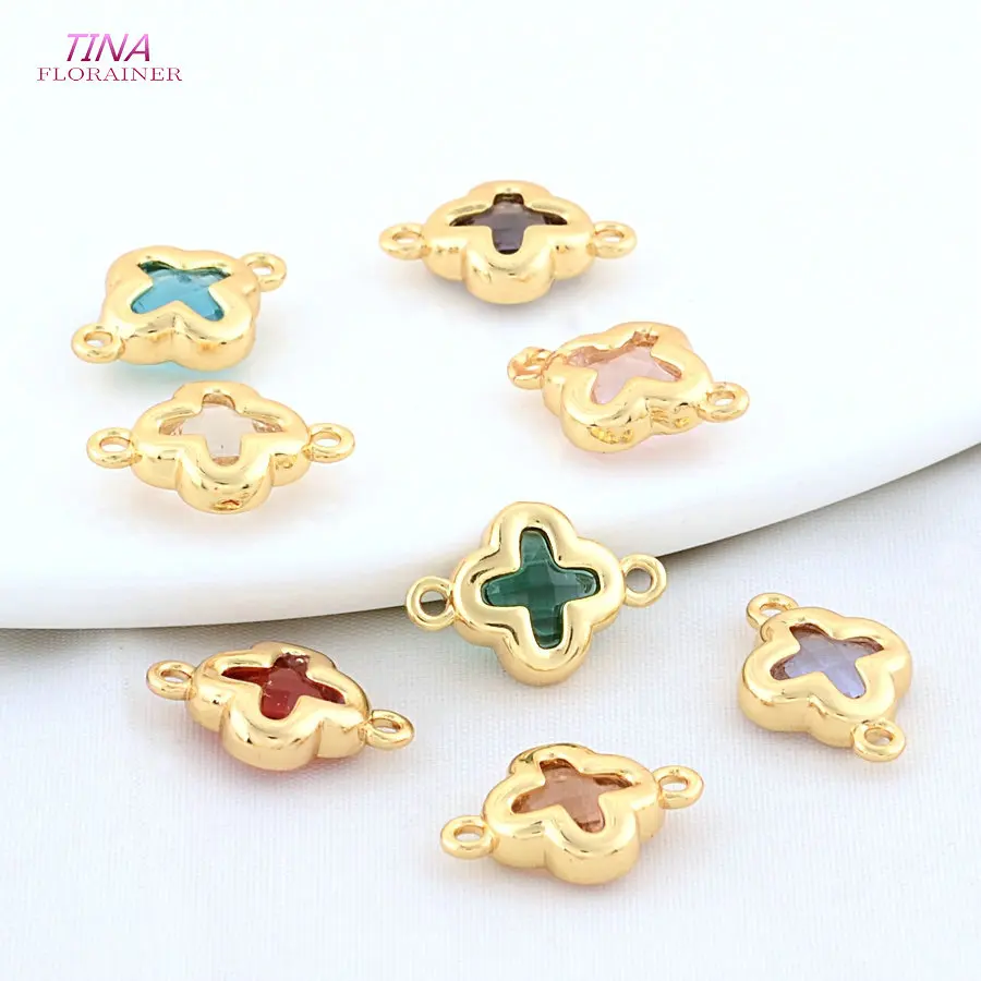 

10PCS 9*13.5MM 18K Gold Color Brass 2 Holes Connect Charms Pendants Necklace Earrings Jewelry Making Supplies Accessories