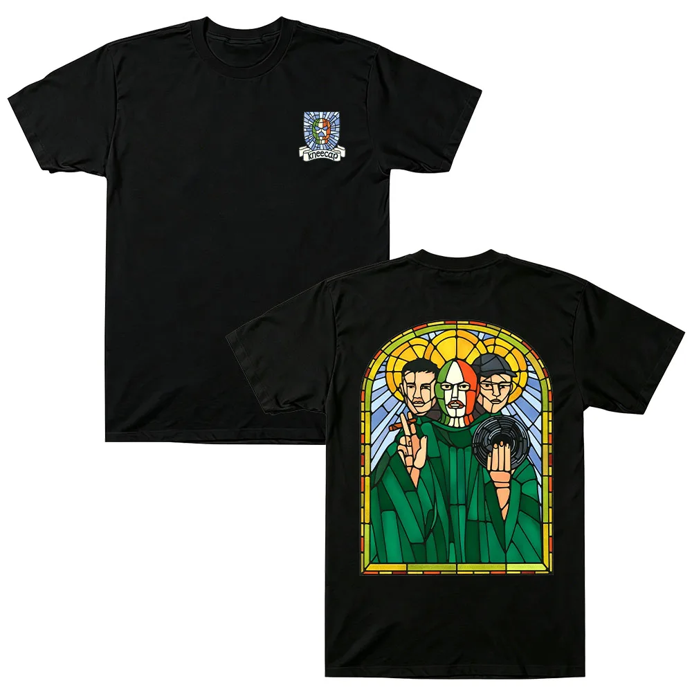 Stained Glass Tee Kneecap Grafik-T-Shirt aus Baumwolle für Männer und Frauen, Hip-Hop-Rap-Band, Kurzarm, Casual-T-Shirt, Fan-Merchandise, Komfort-Oberteil – Detail 7