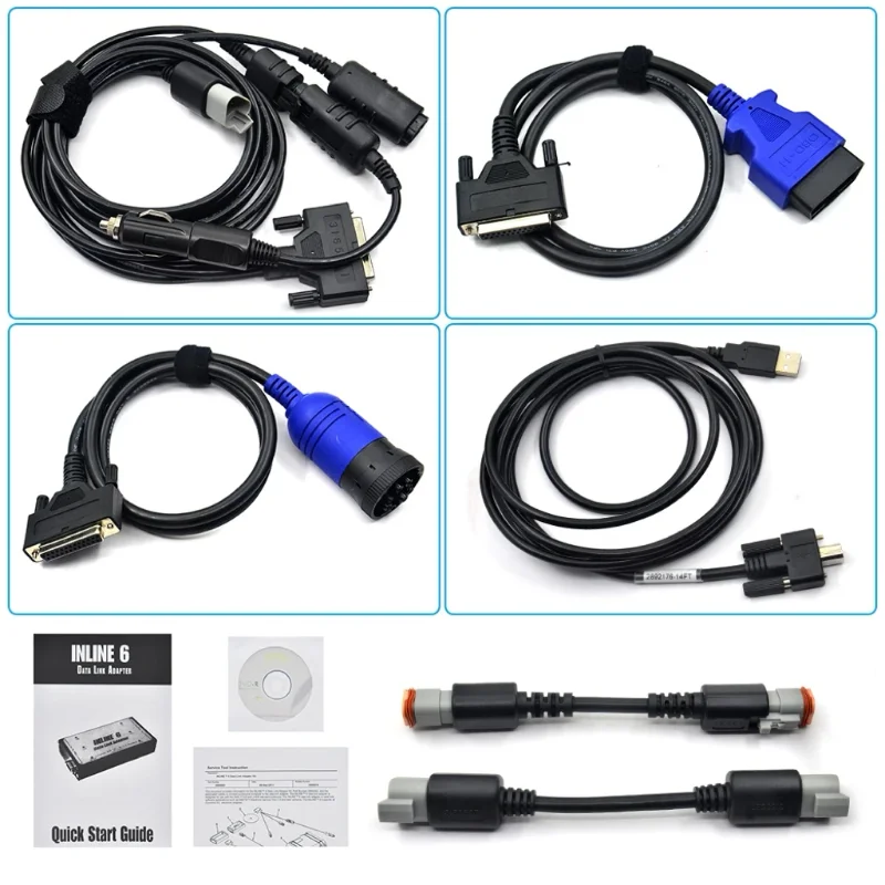 For C- ummins INLINE 6 Data Link Adapter Heavy Duty Truck Diagnostic Tool For Cummins Insite V7.62 V8.7 Pro INLINE6 OBD2 Scanner