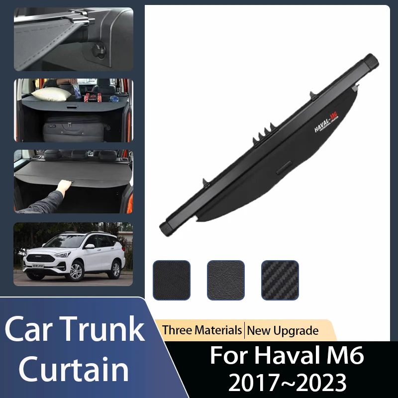 

For Haval M6 2017~2023 Car Rear Trunk Curtain Covers Security Shade Luggage Rack Partitions Black Trunk Shelter Auto Accessories