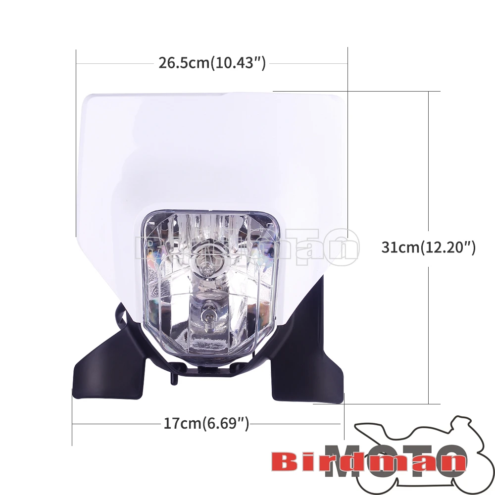 White Yellow LED Headlight Angel Eye Led / Bulb Head Lamp Mask For Offroad Enduro Supermoto TS FE TE TC FC 125 300 450 501 701