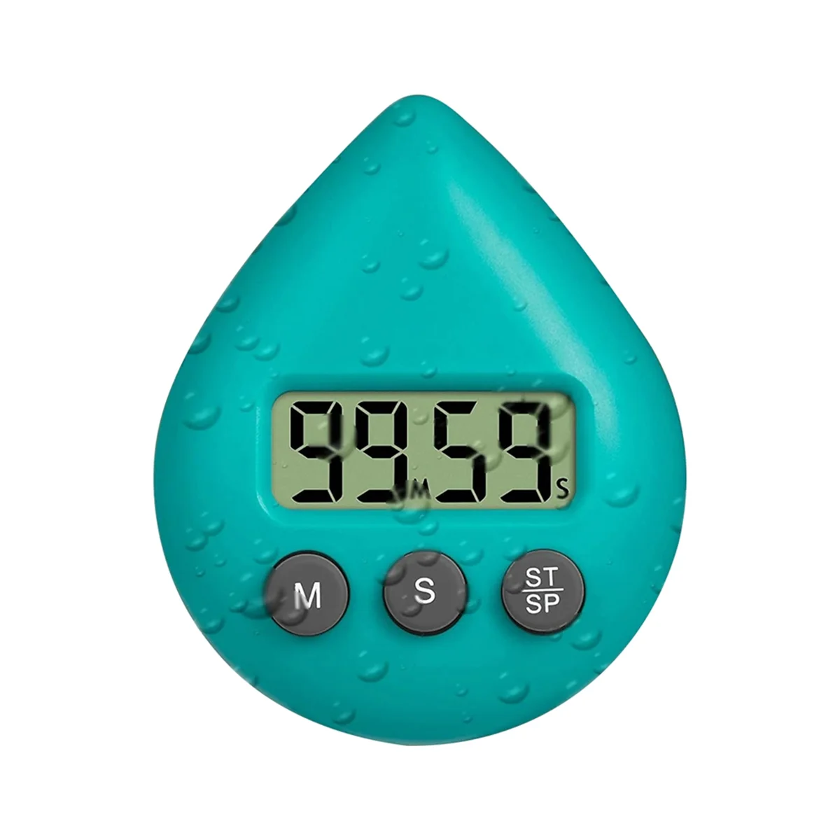 Silent Non-Ticking Battery Operated Shower Timer, Waterproof Digital Timer, Small Size Cute Timer Green