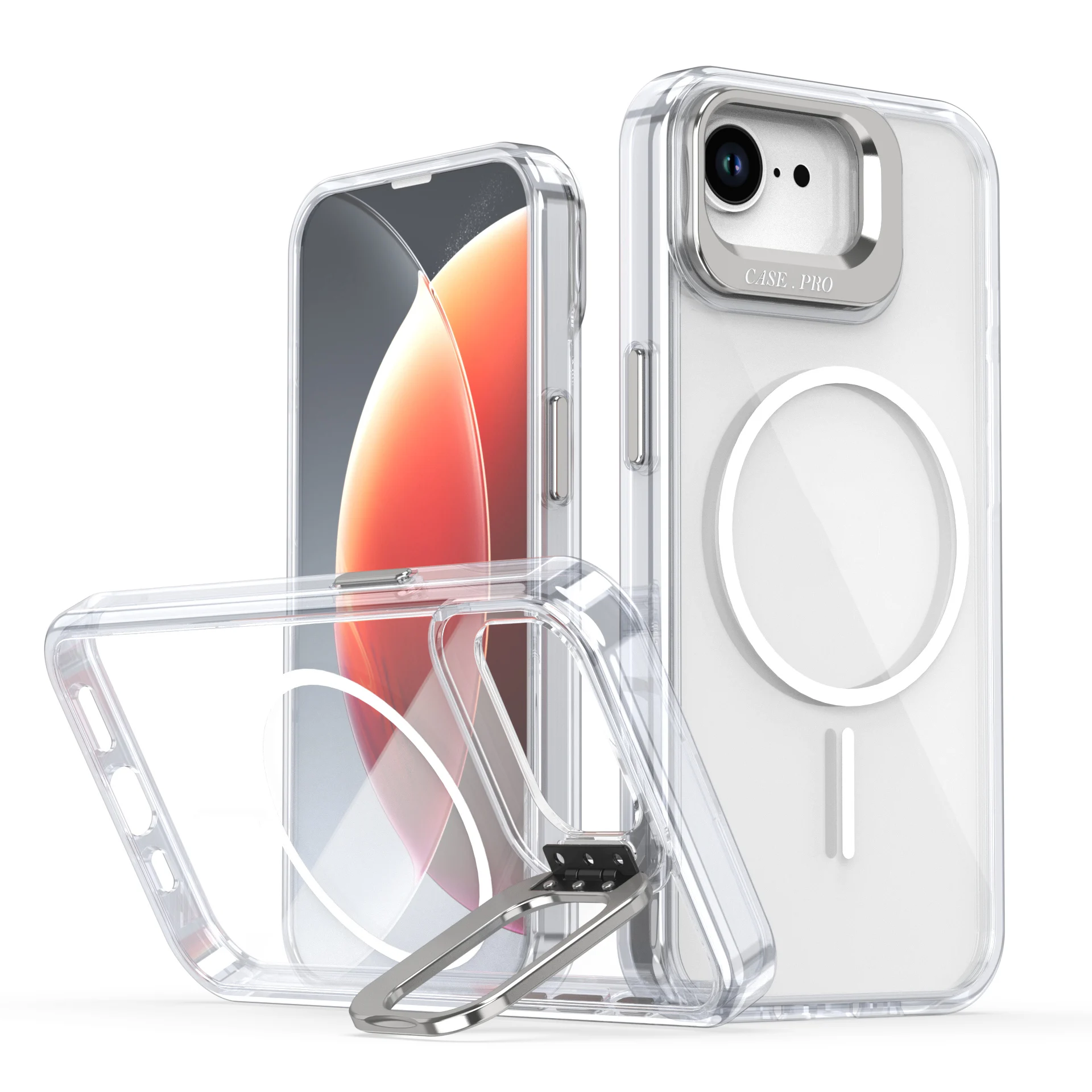 

Противоударный прозрачный чехол для iPhone 16, 15, 14, Pro Max Plus 13, 12, 16E, металлическая оплетка, роскошный чехол для беспроводной зарядки Magsafe