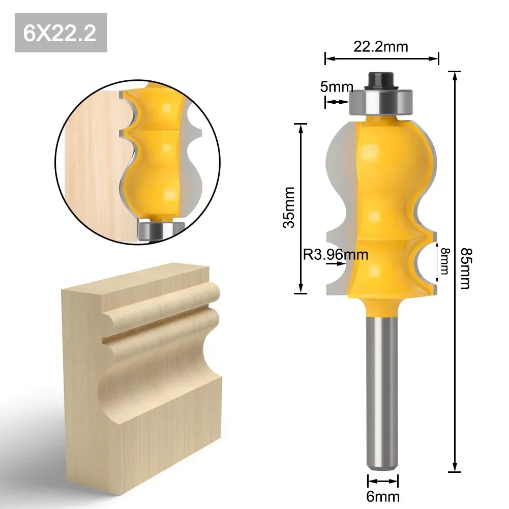 1PC 6mm 1/4 Shank Special Moulding Bit Carbide Molding Router Bit Trimming Wood Milling Cutter for Woodwork Cutter Power Tools