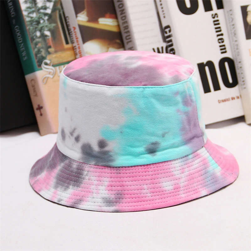 

GEMVIE Summer Tie-dye Bucket Hats for Girls Fashion Hip Hop Sun Visor Hat Men Women Fisherman's Cap Boy Panama Gorros Beach Hat