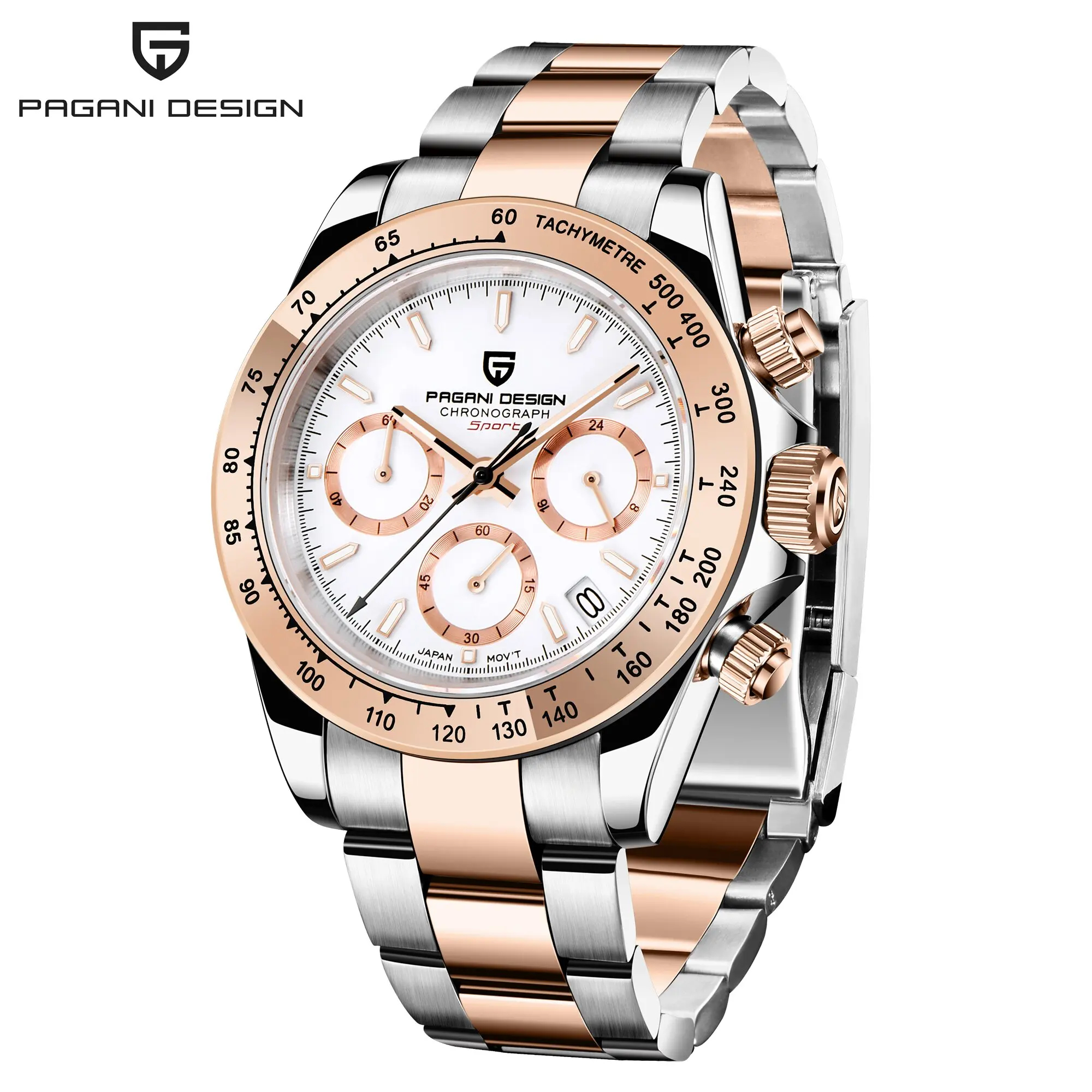 PAGANI DESIGN Men's Casual Quartz Watch 40Mm Outdoor Trendy Stainless Steel Sapphire Wear-Resistant Mirror Luminous Diving Watch image 3