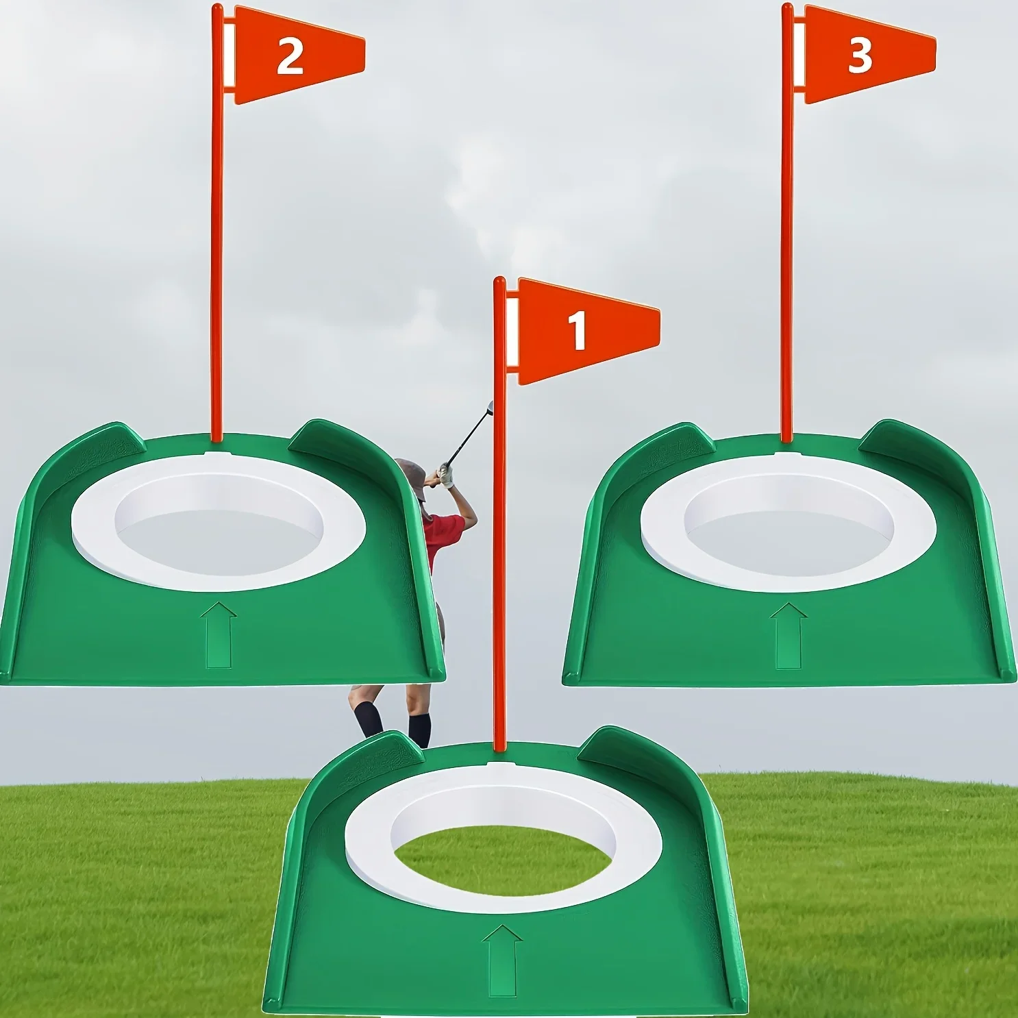

3 Pcs Golf Putting Cup - Omni-directional Practice Hole, Durable Flocked Surface, Suitable for Indoor/Outdoor Practice