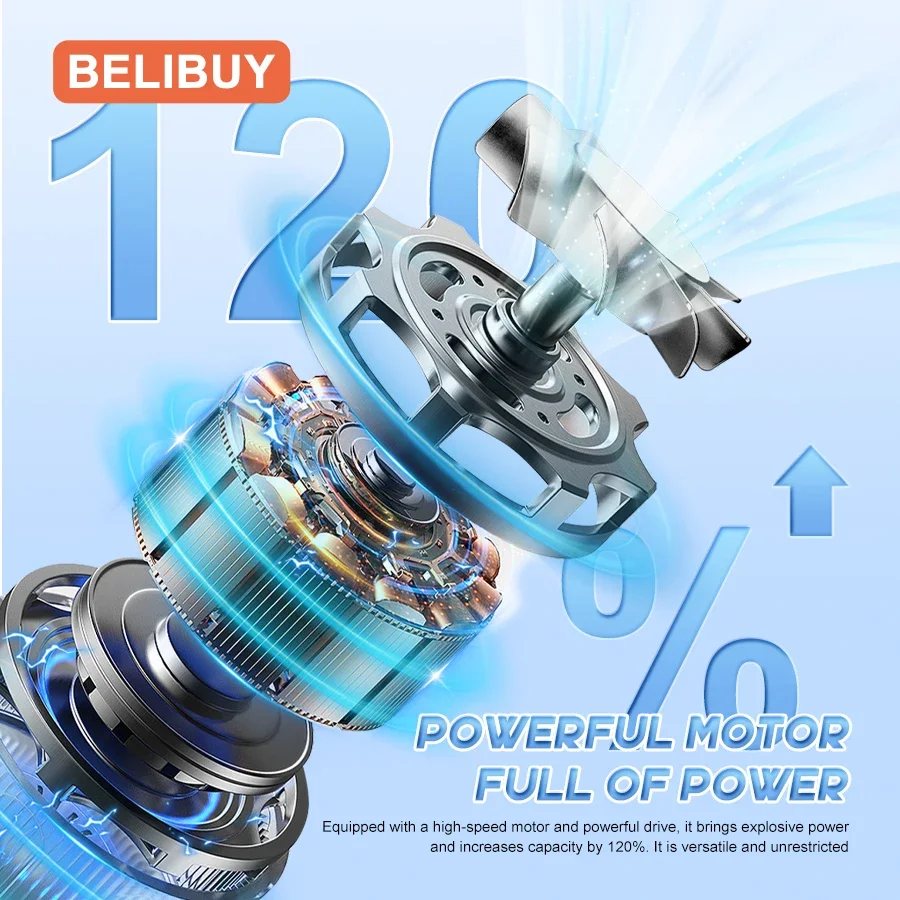 BELIBUY Car Vacuum Cleaner Portable Small Vacuum Cleaner For Multi Purpose Vehicles Small Household Handheld Car Vacuum Cleaner