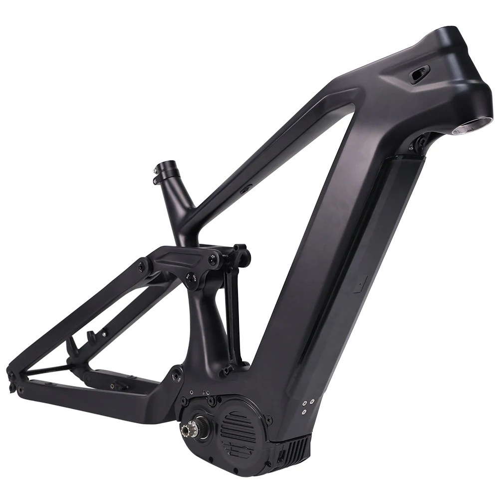 Carbon Electric Bike Frame M620 Mid-Motor 1000W E-bike Frame 27.5/29ER 17/19inch Carbon Frame Black MTB Frame Integrated Battery