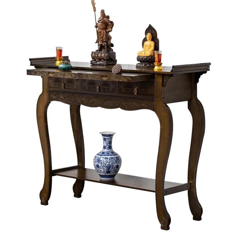 

Altar Incense Burner Table Buddha Shrine Household Solid Wood Modern Style Buddha Shrine Buddha Table