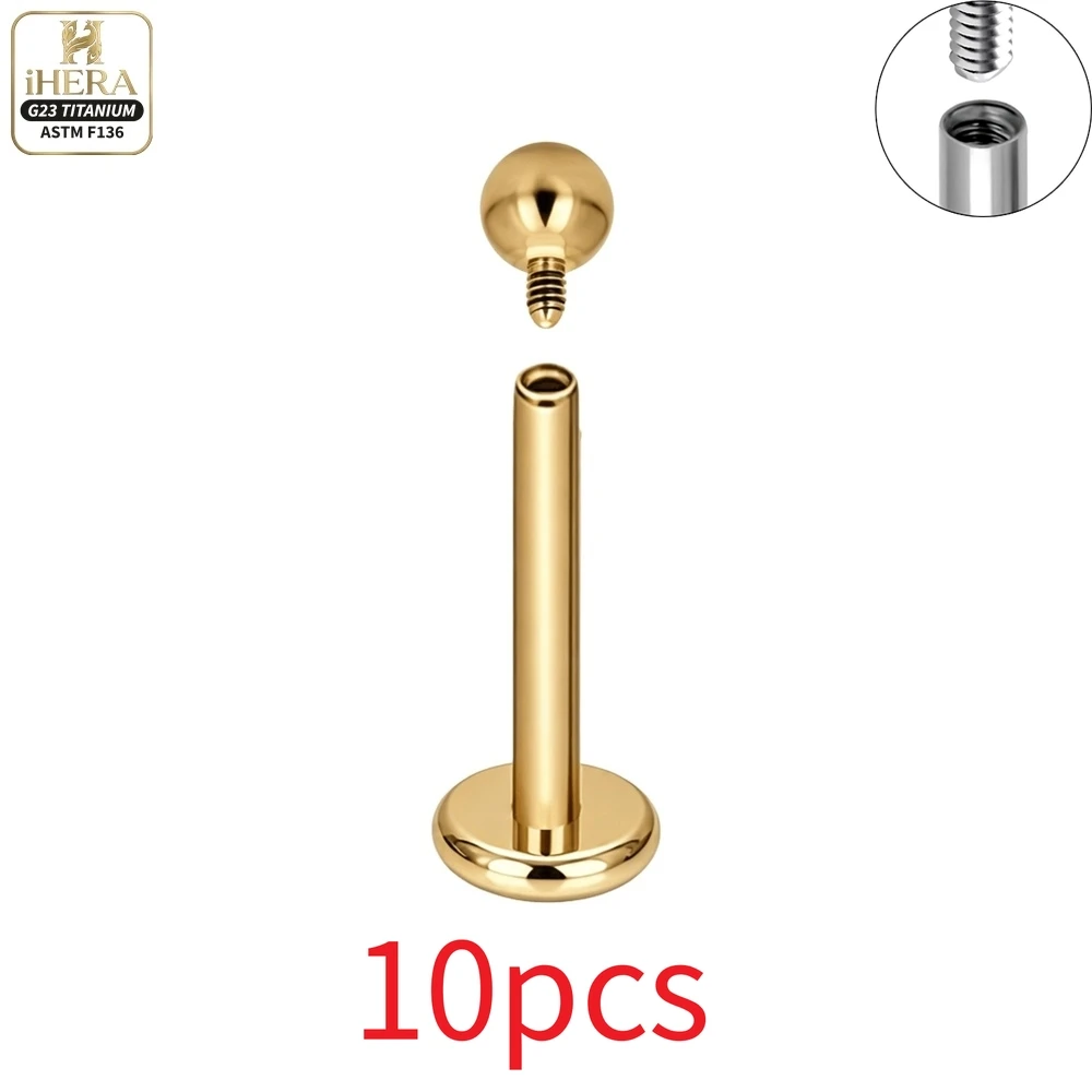 10 Stück Großhandel G23 Titan Labret Lippenpiercing Augenbrauen-Nasenring C-Stab für Damen Septum-Piercing Körperschmuck