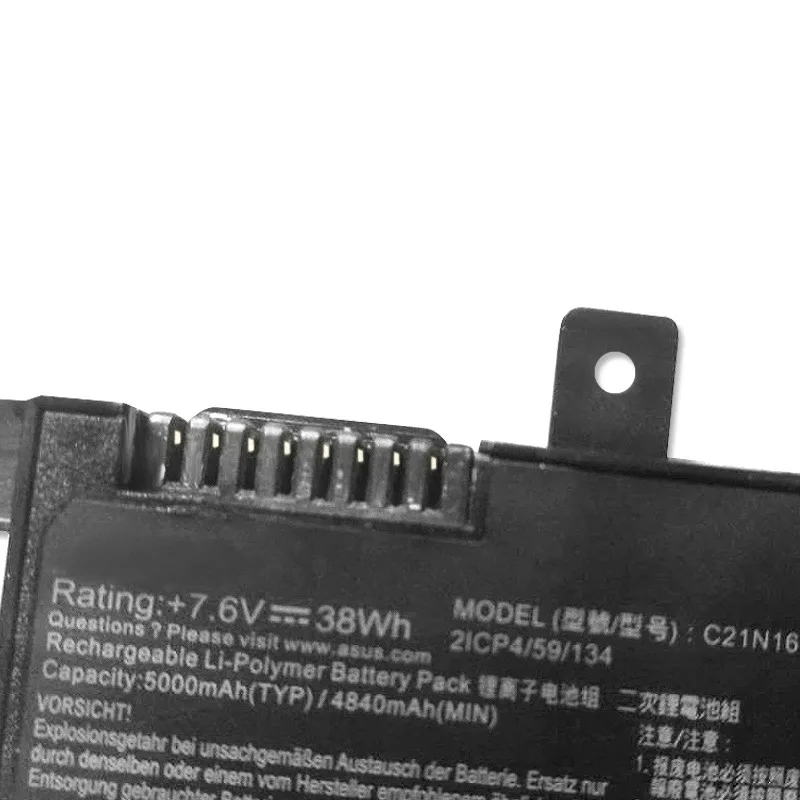 C21N1634 Laptop Battery for ASUS A580U A580UR X580U X580B A542U R542U R542UR XR542U X542U V587U V587UN FL5900L FL8000U 7.6V 38Wh