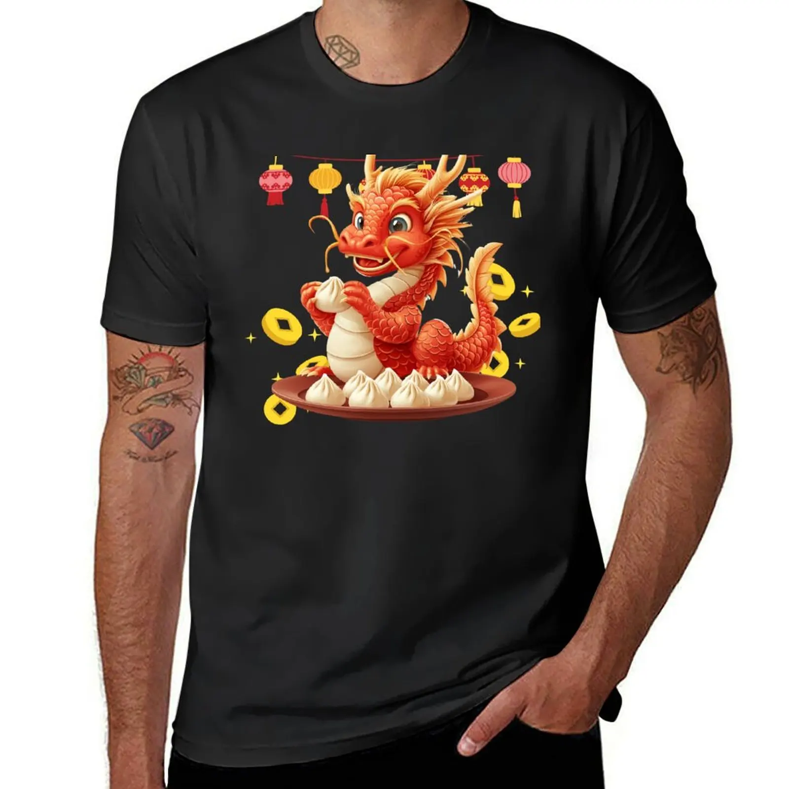 

Year of the Dragon [Red Version] T-Shirt summer clothes blacks mens white t shirts