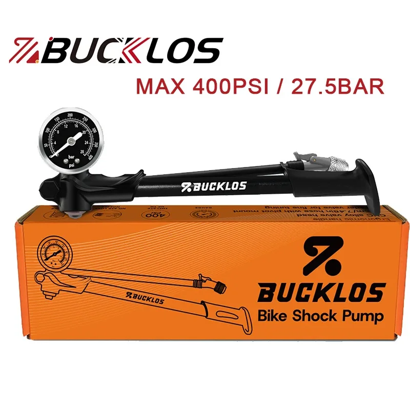 

BUCKLOS High-Pressure 400Psi Bicycle Air Pump with Gauge for Fork & Rear Suspension Shock Absorber Mountain Bike
