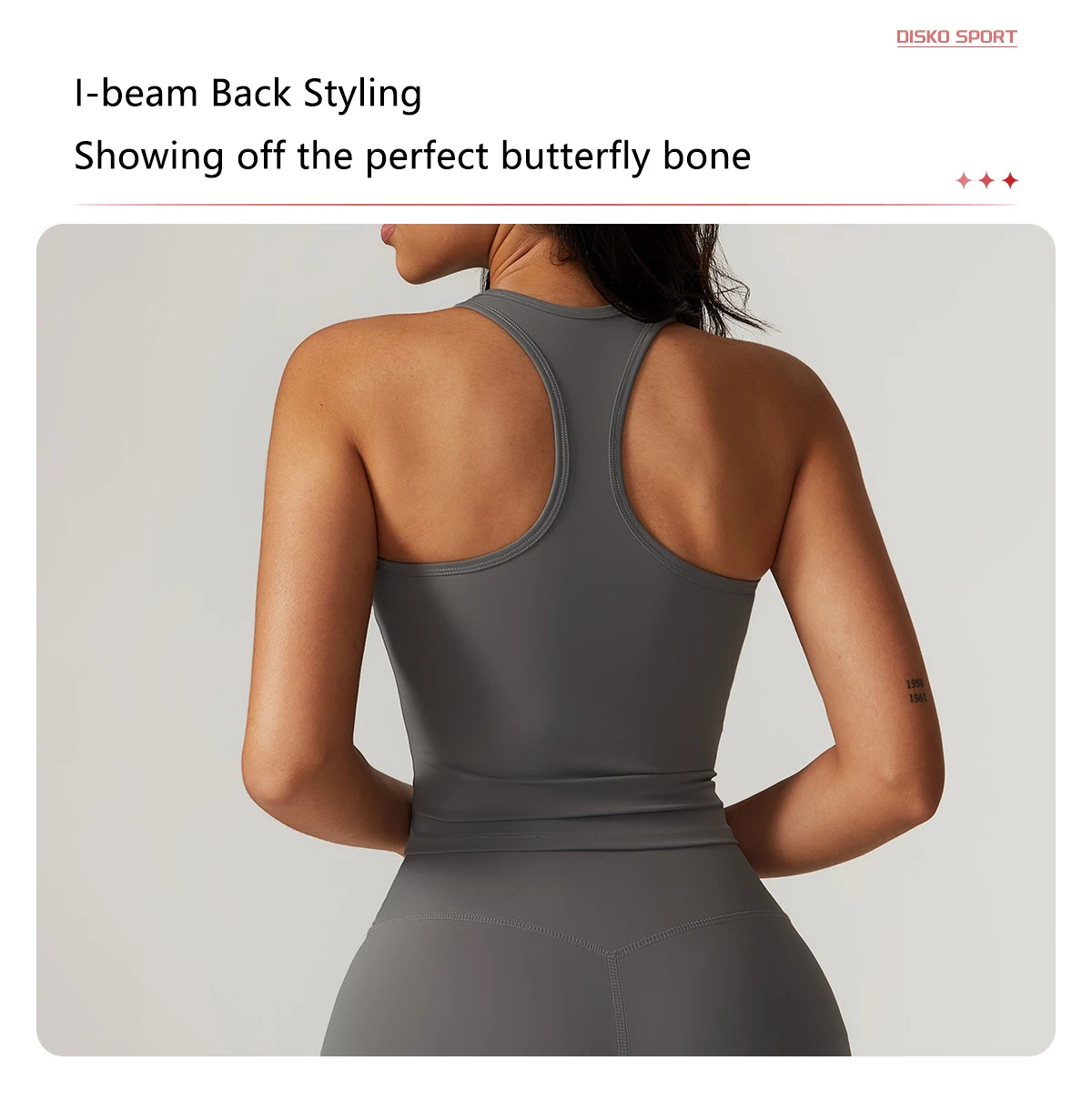 Hearuisavy Sommer Stoßfestes Yoga-Top Lauf-Tanktop für Damen Fitness Schnelltrocknende Trainingsweste Ärmelloses Sport-Top für Frauen – Detail 6