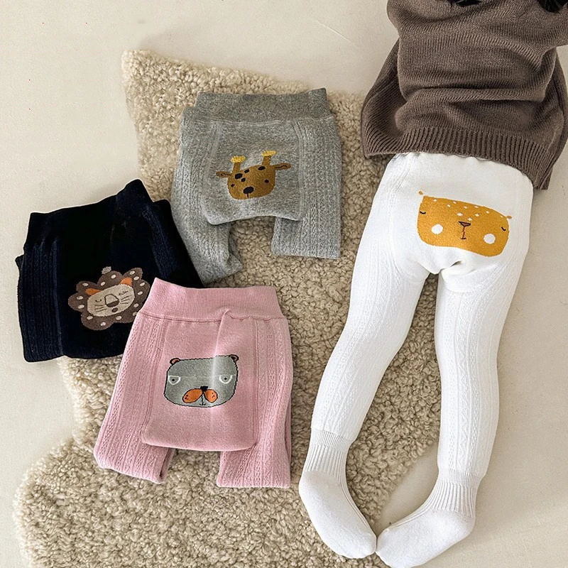 1-3years Autumn Winter Thick Girls Leggings Cotton Warm Big Pp Pants Toddler Baby Outerwear Stockings For Baby Girl Infant Socks