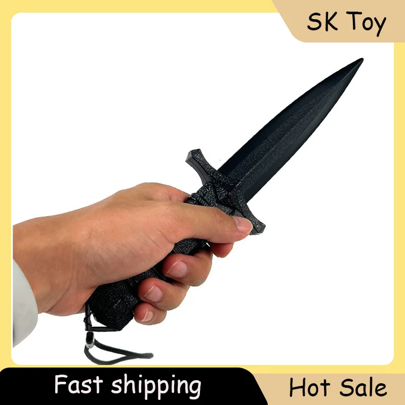 

27cm Military Tactical Command Knife High Hardness Martial Arts Practice Training Props Cosplay Halloween Shark Sword Toy