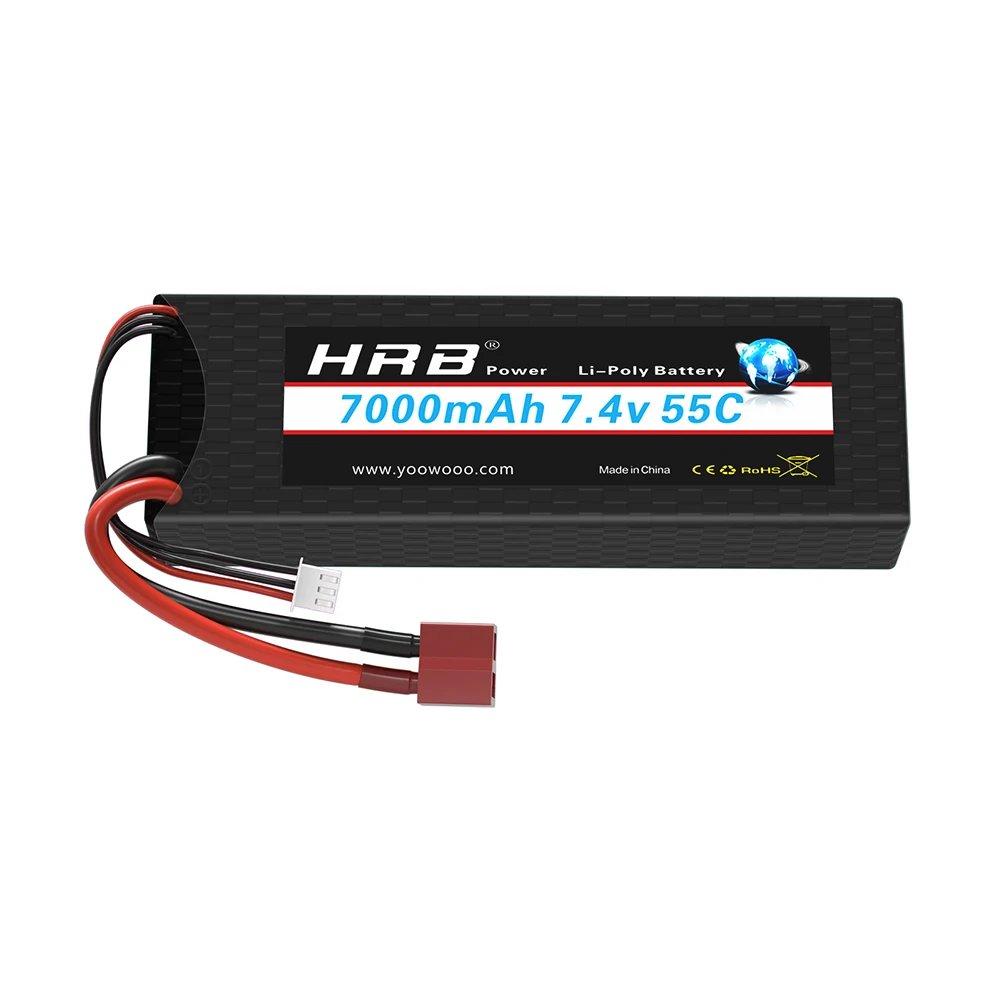 1/2PCS HRB Lipo Battery 2S 7.4V 6000mah 7000mah 55C 60C T RC Parts T Deans Hardcase Car Truck Airplane Boat 1/10