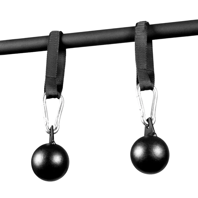 MKAS Pull Up Grips Ball with Hanging Straps and Strong Carabiner Finger Strengthener Back Muscles Training Pullup Ball