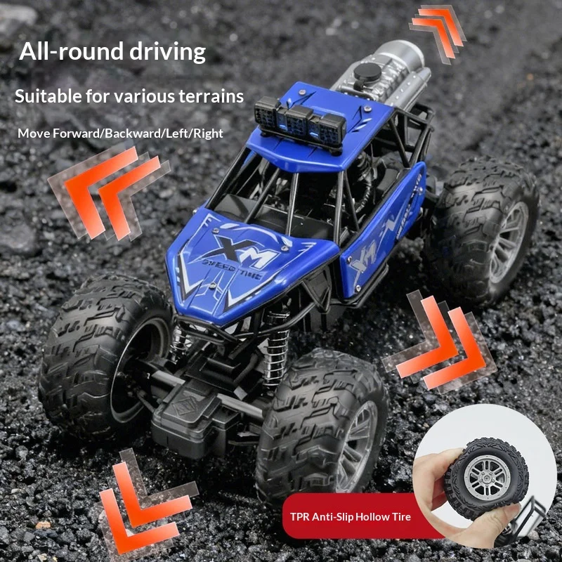 

Радиоуправляемый внедорожный грузовик Xm Alloy с функцией распыления, светом, музыкой, ударопрочный, с TPR-шинами, нескользящие покрышки, гоночная игрушка для детей и мальчиков