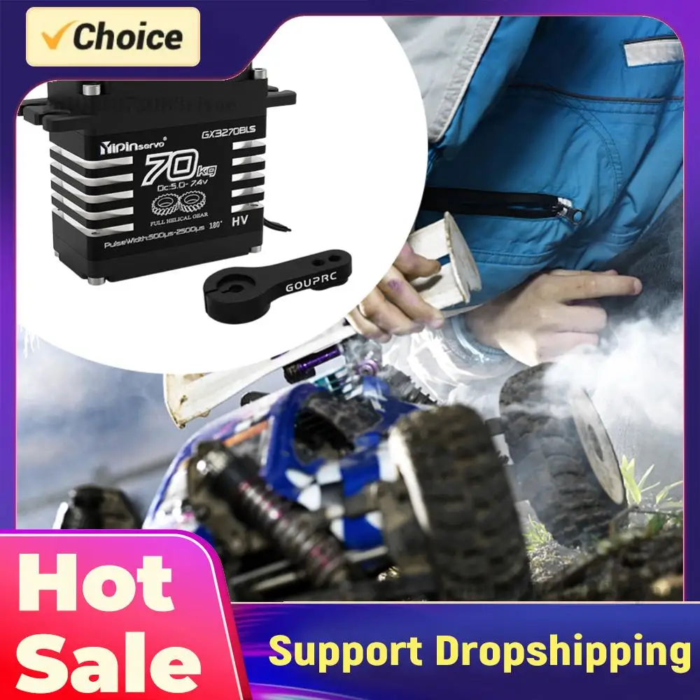 

70KG Brushless Servos 7.4V Oblique Gear High Torque Servos for 1/8 1/10 1/12 RC Truck Car Crawler Boat Robot