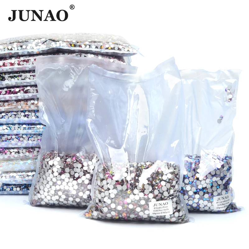 JUNAO Wholesale ss6 ss8 ss10 ss12 ss16 ss20 ss30 Burgundy AB Color Nail Crystal Rhinestones Flatback Glass Strass Beads Applique