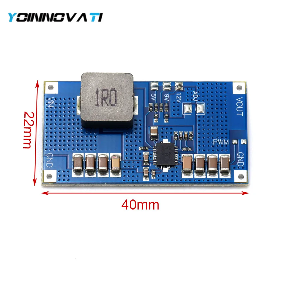 YT TPS61088 10A 1MHz Boost Converter DC-DC Step-Up Module 5/9/12V Output High Current Lithium Battery Power Supply
