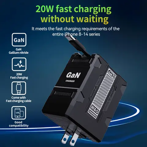 오리지널 20W 초고속 충전기 휴대폰 충전 헤드 미국/EU 충전 USB C타입 케이블 휴대용 고속 충전