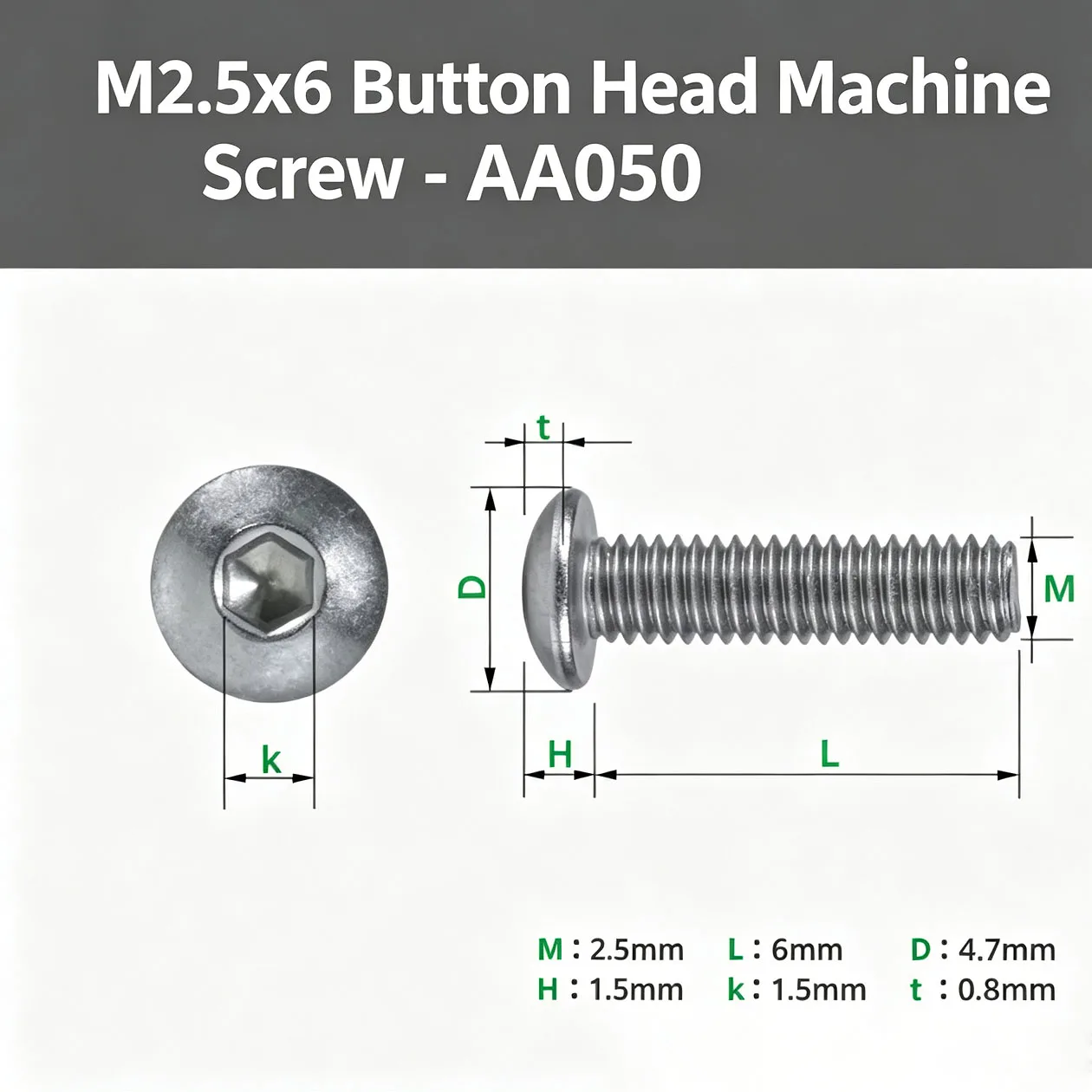 20Pcs Brand New M2.5x6 Button Head Cap Machine Screws AA013 AA050 Standard Fastener Replacement Parts For Bambu Lab 3D Printer A