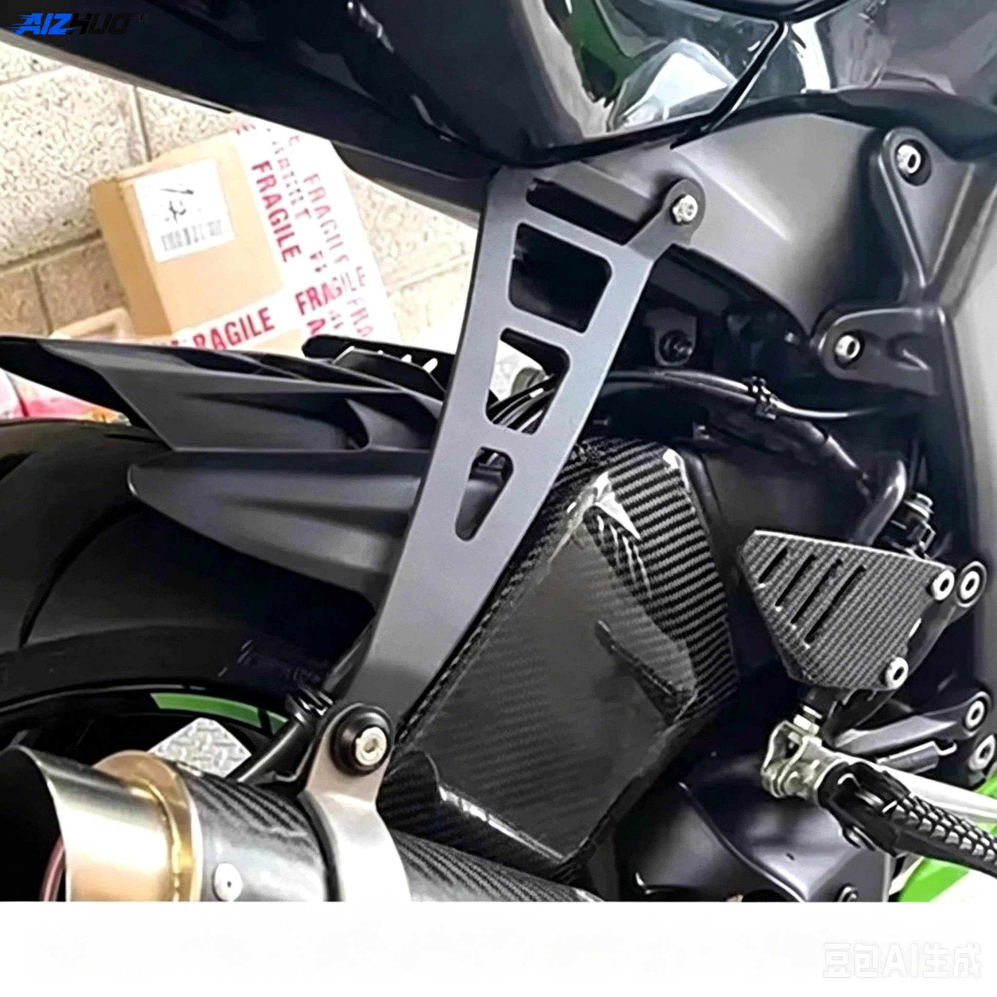 Für KAWASAKI ZX6R 2009-2023 2024 2025 Auspuffhalterung Ninja ZX-6R/40th Anniversary Edition Schalldämpfer Auspuffhalter