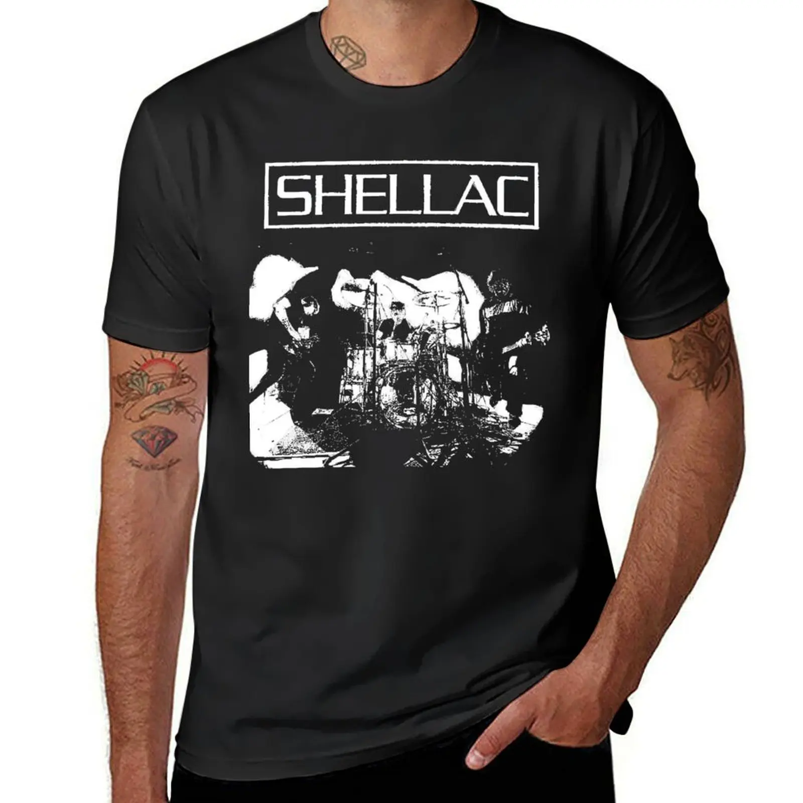 shellac band T-Shirt quick drying plain tops plus size tops Men's t-shirt