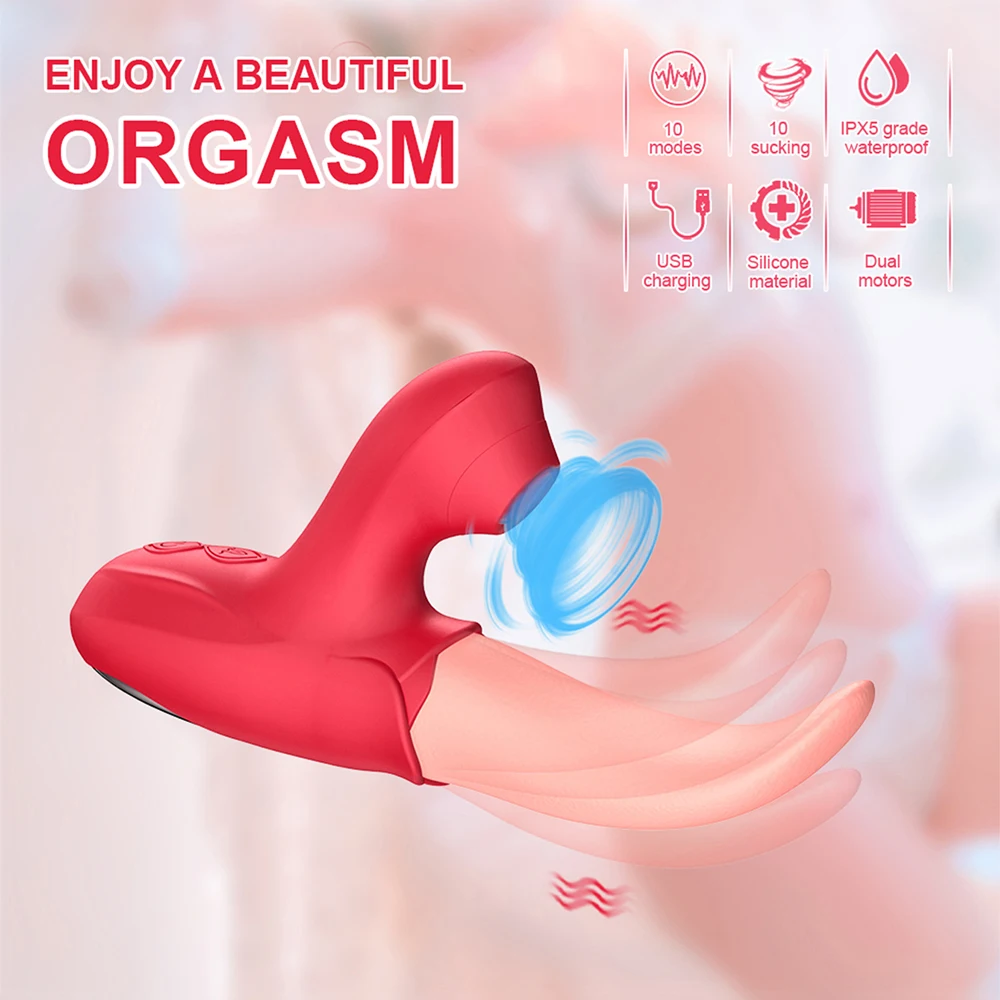 Saugen Rose Vibrator mit Zunge Lecken für Frauen Klitoris Stimulation Nippel Stimulator Weibliche Erwachsene Waren Sex Spielzeug 18 +