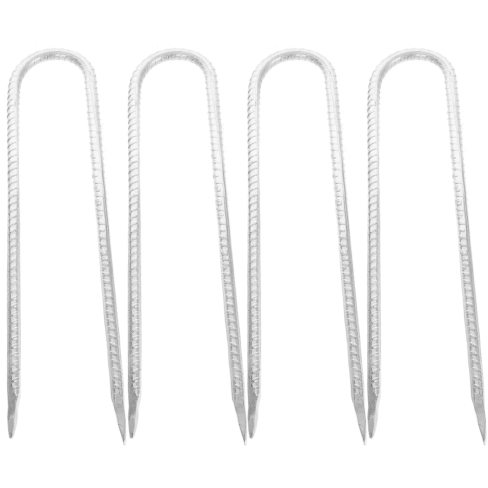 

4 Pcs Heavy Duty Ground Anchors U Shaped Steel Stakes Tent Pegs Camping Canopy Nails Gardening Lawn Fixtures S Pegs Trampoline