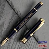Pluma estilográfica con grabado personalizado y texto dorado, regalo, suministros escolares, papelería 2025, Metal de oficina de escritura de alta calidad de lujo para hombres