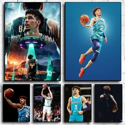 1PC L-Lamelo Ball Poster autoadesivo Art adesivo di carta impermeabile Coffee House Bar Room Wall Decor