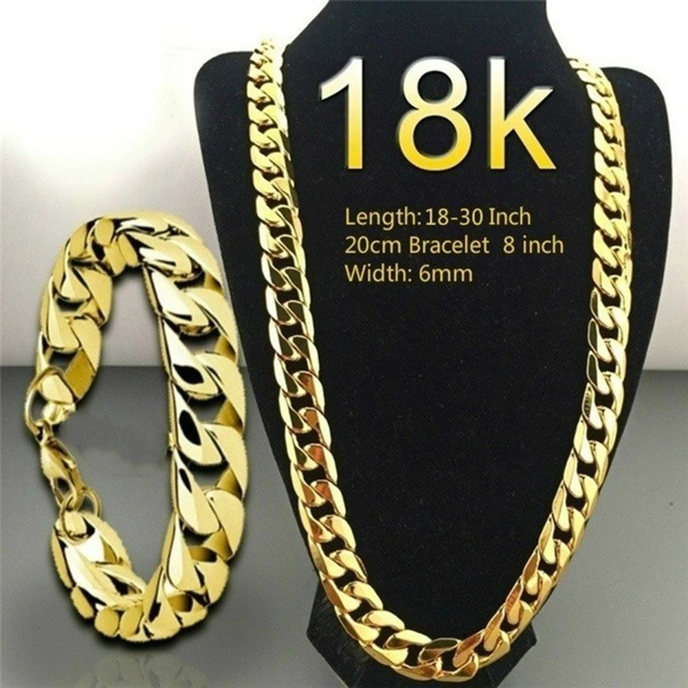 

Stylish Men's Cuban Chain Necklace - 18K Gold Jewelry Gift for Any Occasion