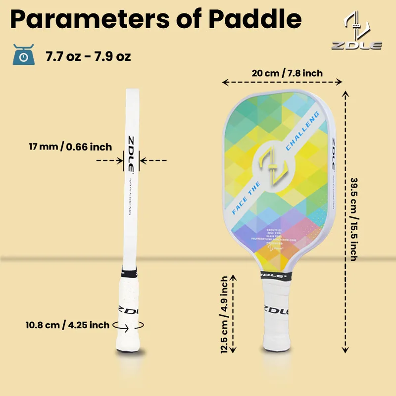 Pickleball Paddles Set  Brand Good Quality Glass Fiber PP Honeycomb Pickleballstraining Students Beginner Level Single Racquet