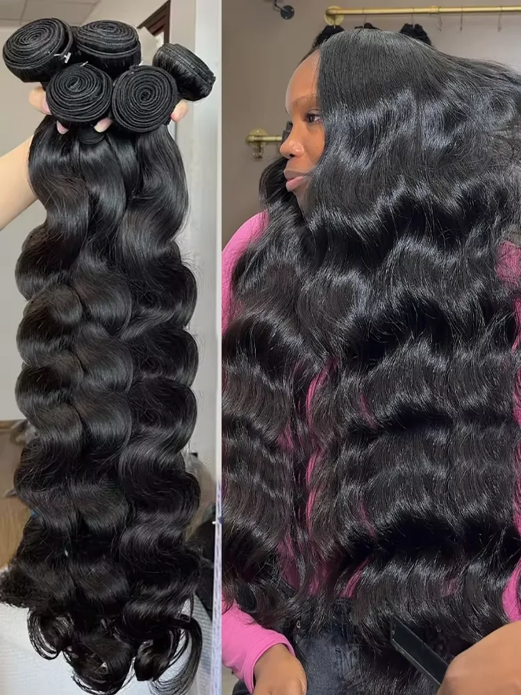 

Human Hair Bundle Body Wave Natural Color Brazilian Hair One Weave Bundles Unprocessed Human Hair 40 Inches Single hair bundle