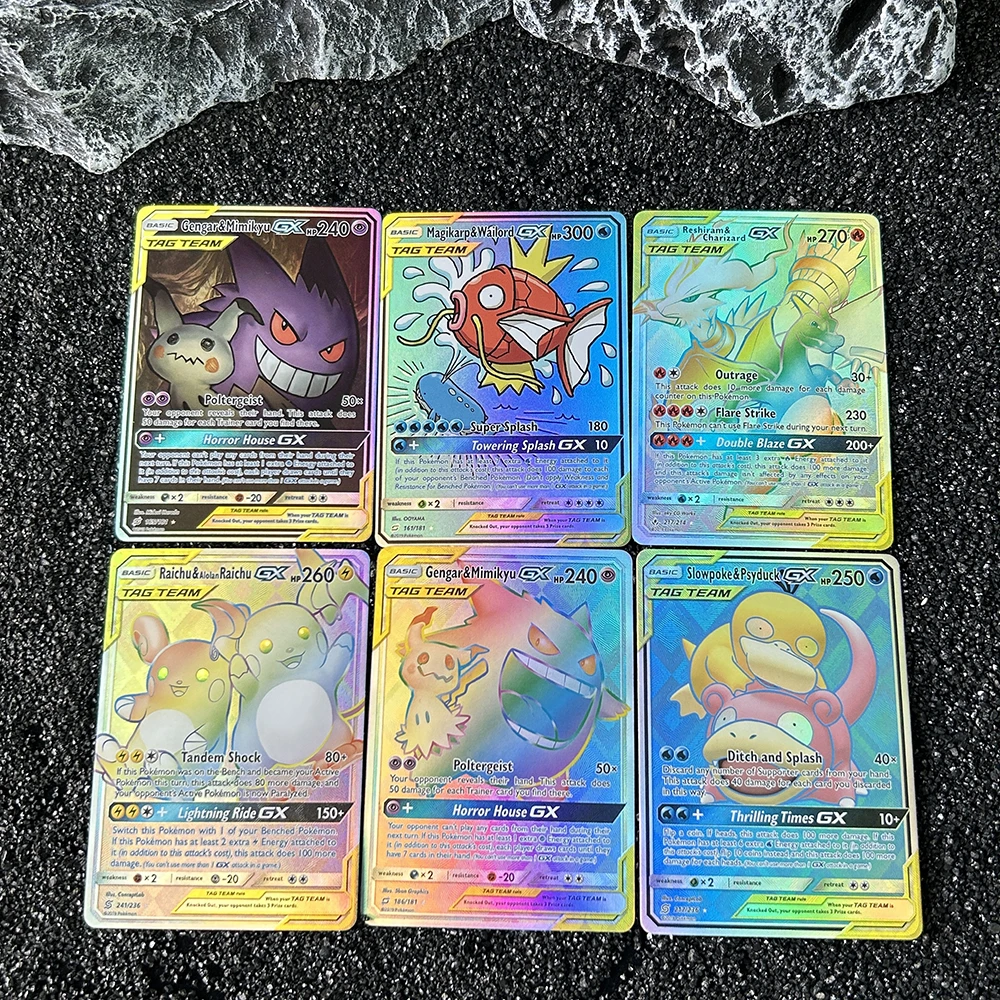 1 قطعة/6 قطعة لتقوم بها بنفسك الوكيل PTCG الإنجليزية Charizard Gengar بطاقات احباط واحدة Magikarp Pichu Psyduck بطاقات جمع الألعاب الكلاسيكية #6