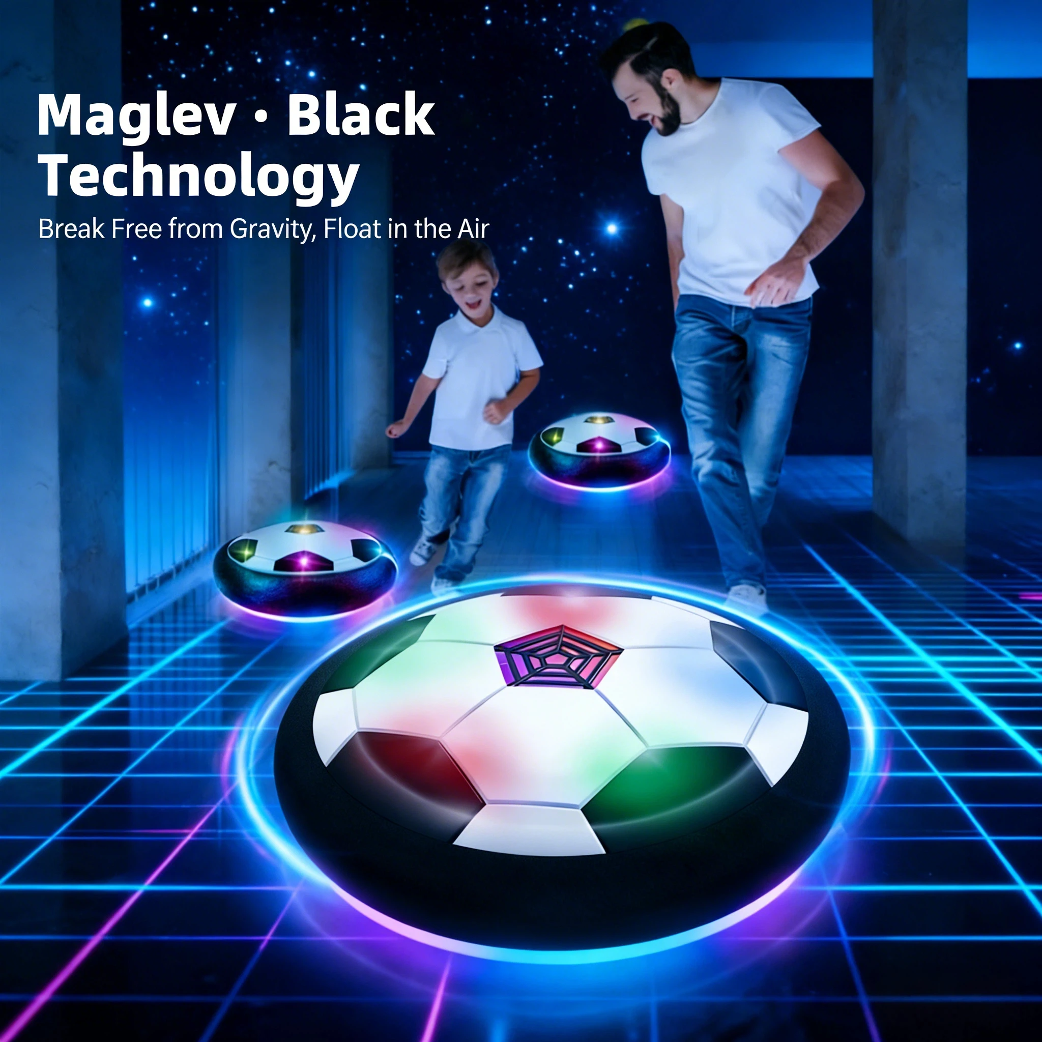 

Электрический футбольный мяч Hover - светящийся, музыкальный, парящий футбольный мяч, детские уличные спортивные игрушки, интерактивные игры для мальчиков