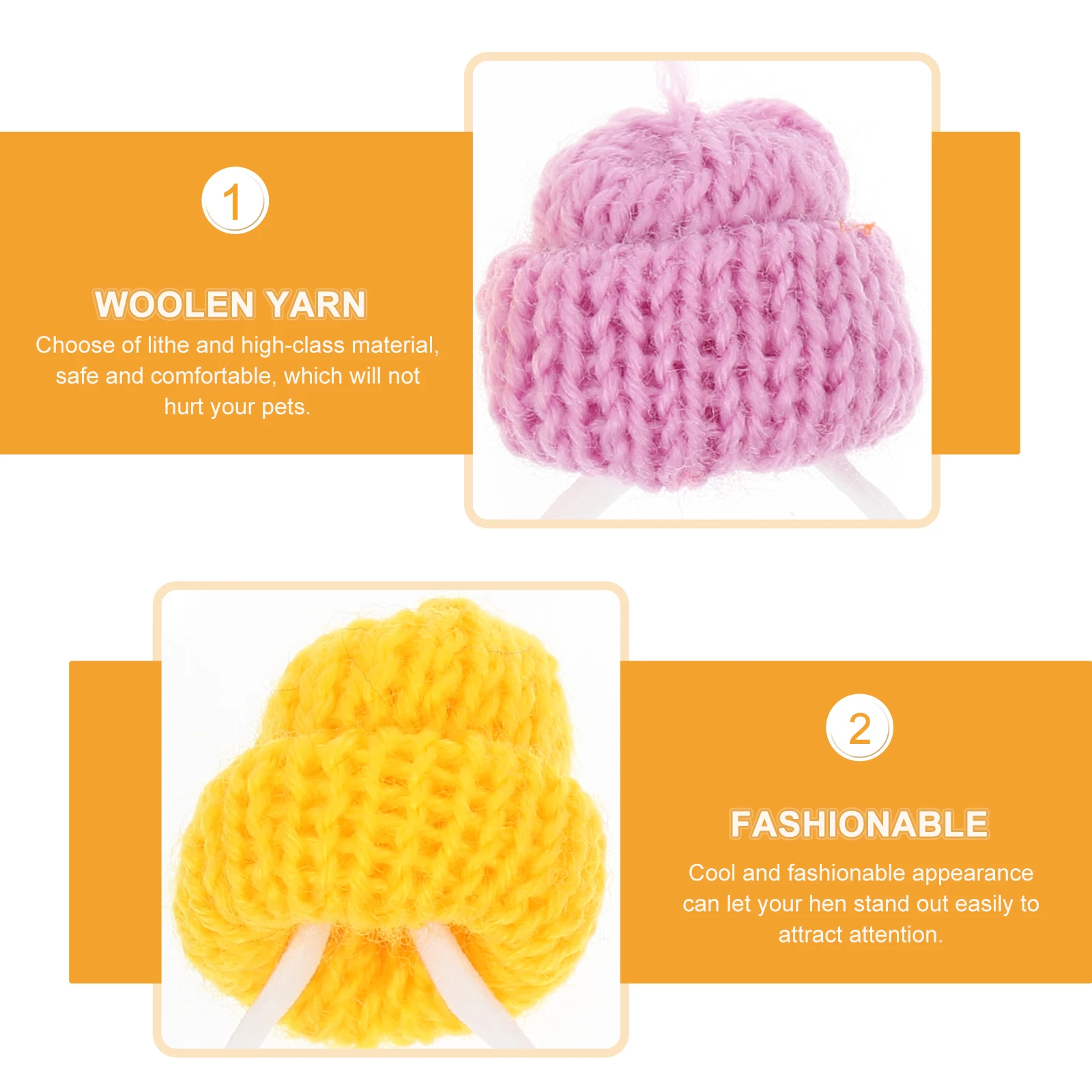 

10pcs Chicken For Hen Knitting Mini Adjustable Pet Comfortable Crawl Pet Decorative Small Stylish Reptile Hats Woolen Yarn Hat
