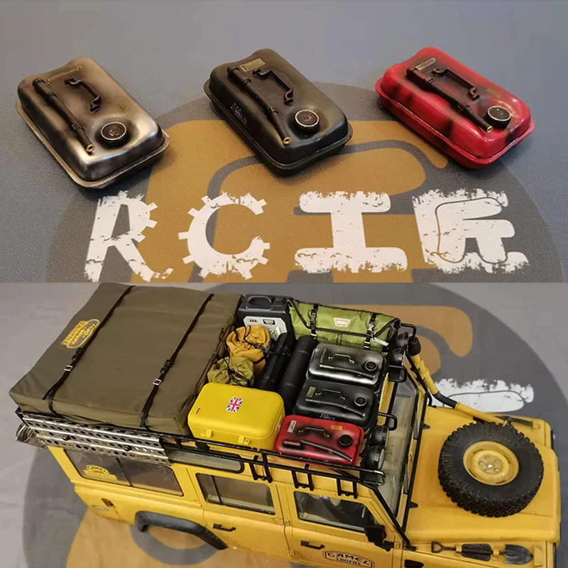 Replica tetto bagaglio borsa tamburo olio scena Rc per 1/10 RC Crawler auto Traxxas TRX4 Defender RC4WD D90 D110 Camel Cup parti fai da te