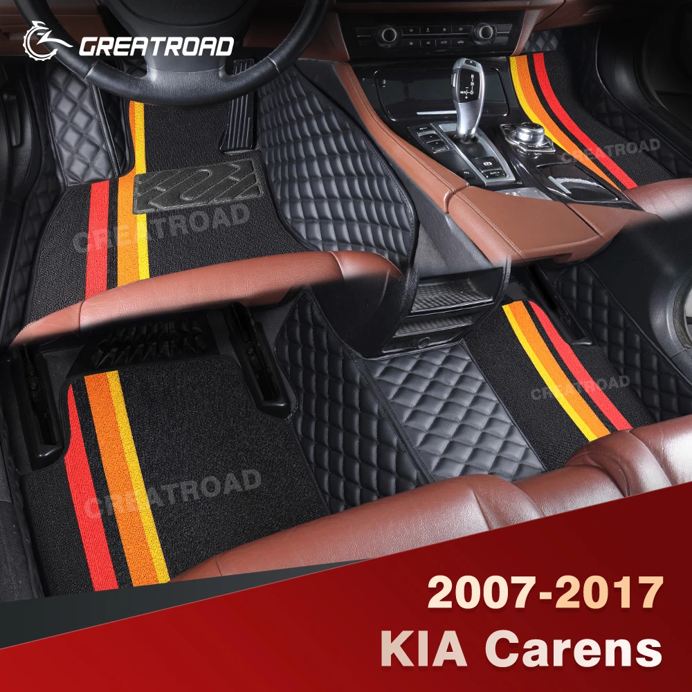 

For Kia Carens (7 Seats) 2007-2017 2016 2015 2014 2013 Double Layer Car Floor Mats Custom Auto Carpet Cover Interior Accessories